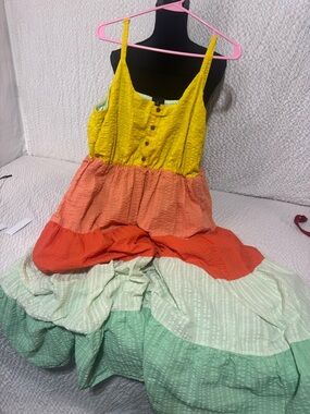 torrid Yellow and Orange Button-Front Skirt